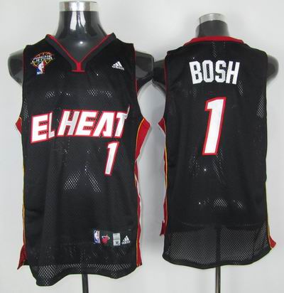  NBA Miami EL Heat 1 Chris Bosh Swingman Black Latin Nights Jersey